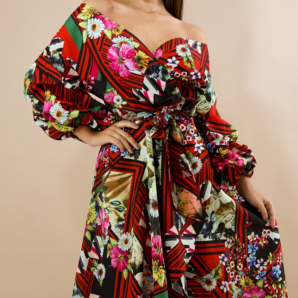 Multicolored Pattern Dress